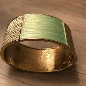 Gold/green enamel bracelet